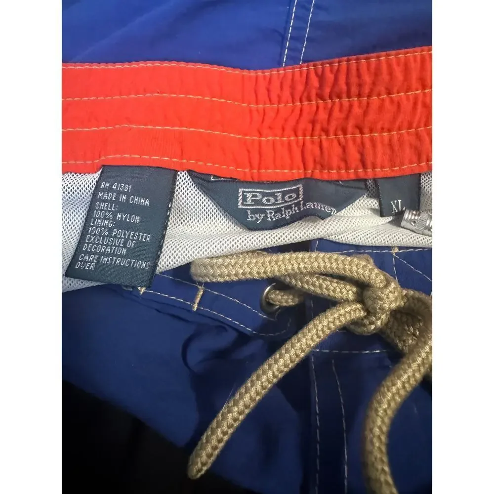 Polo Ralph Lauren Swim Trunks Blue Cargo Board Shorts Mesh Lined Size XL